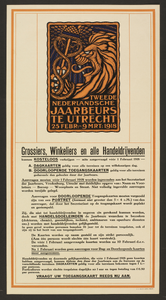 750022 Affiche met een oproep aan grossiers, winkeliers en andere handeldrijvenden om zich te melden voor 1 februari ...